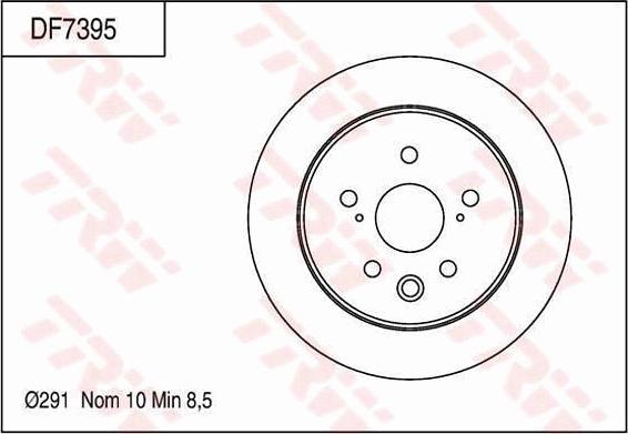 TRW DF7395 - Тормозной диск autospares.lv