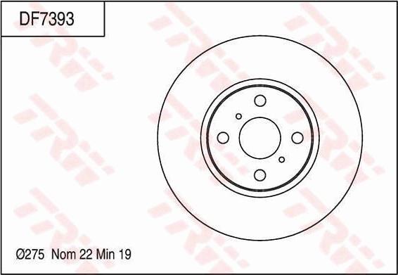 TRW DF7393 - Тормозной диск autospares.lv