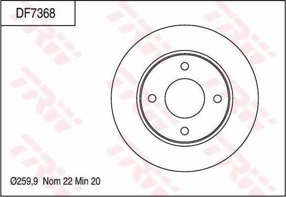 TRW DF7368 - Тормозной диск autospares.lv