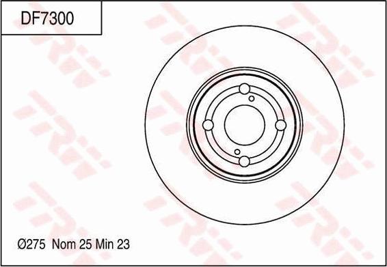 TRW DF7300 - Тормозной диск autospares.lv