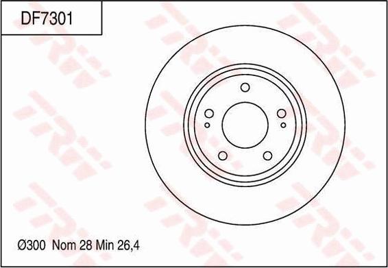 TRW DF7301 - Тормозной диск autospares.lv