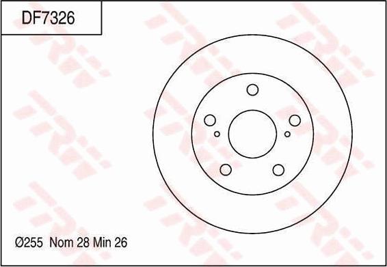 TRW DF7326 - Тормозной диск autospares.lv