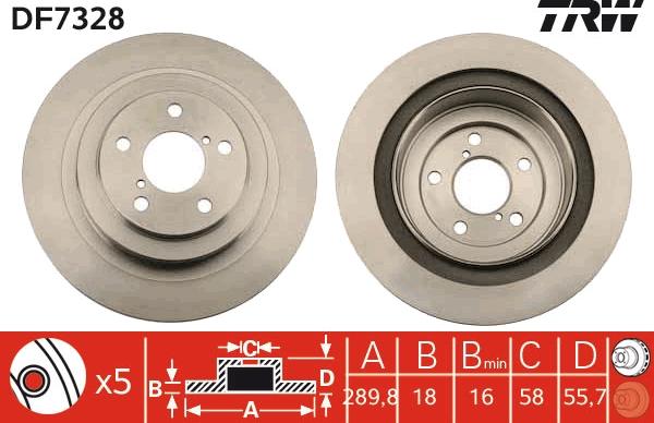 TRW DF7328 - Тормозной диск autospares.lv