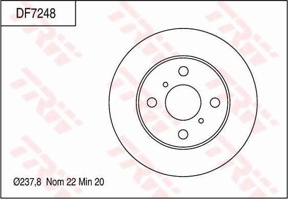 TRW DF7248 - Тормозной диск autospares.lv