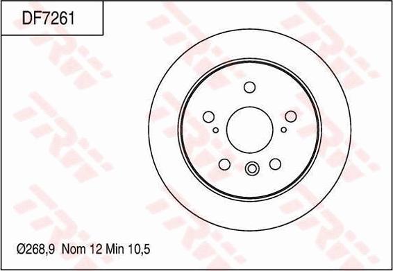 TRW DF7261 - Тормозной диск autospares.lv