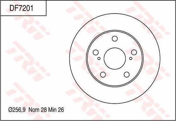 TRW DF7201 - Тормозной диск autospares.lv