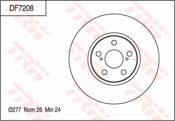 TRW DF7208 - Тормозной диск autospares.lv