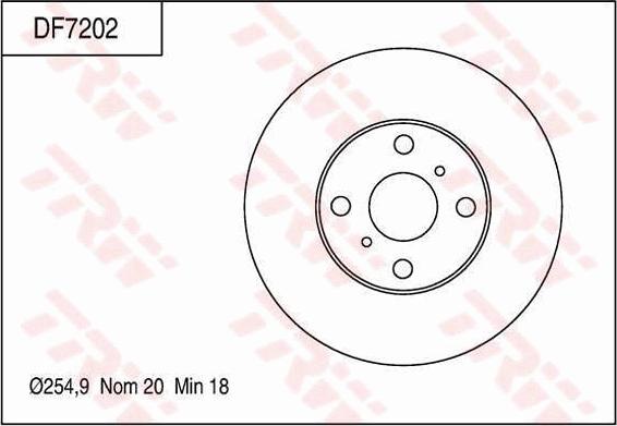 TRW DF7202 - Тормозной диск autospares.lv