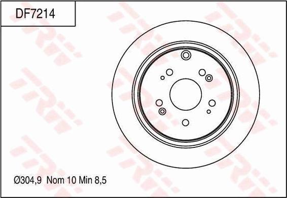 TRW DF7214 - Тормозной диск autospares.lv