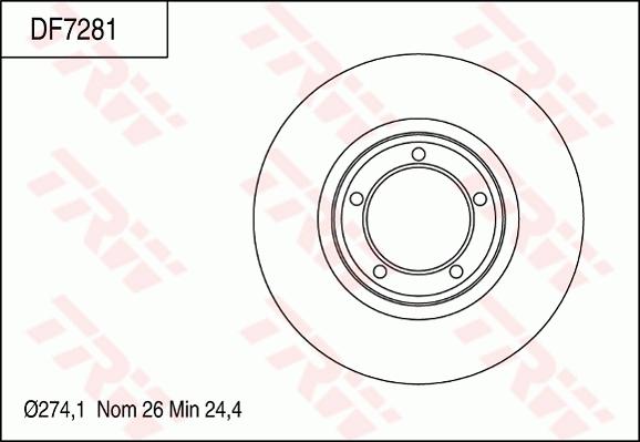 TRW DF7281 - Тормозной диск autospares.lv