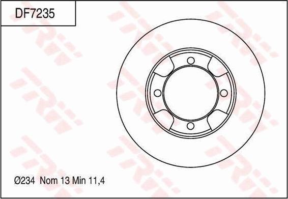 TRW DF7235 - Тормозной диск autospares.lv