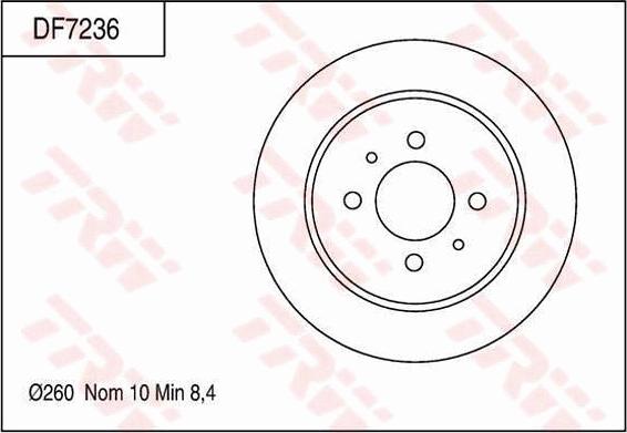 TRW DF7236 - Тормозной диск autospares.lv