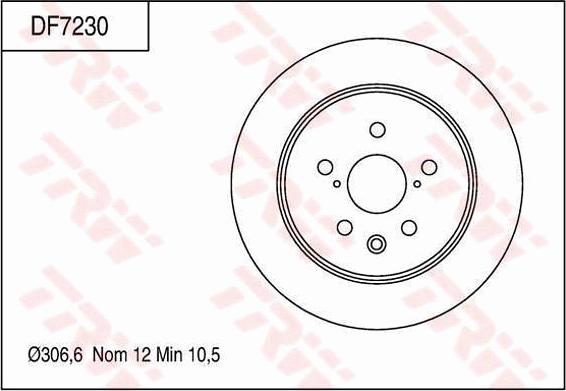 TRW DF7230 - Тормозной диск autospares.lv