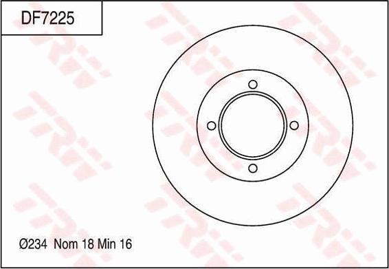 TRW DF7225 - Тормозной диск autospares.lv