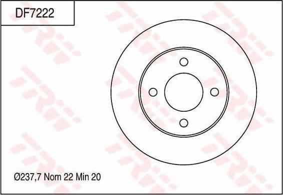 TRW DF7222 - Тормозной диск autospares.lv