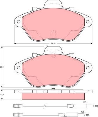 TRW GDB956 - Тормозные колодки, дисковые, комплект autospares.lv