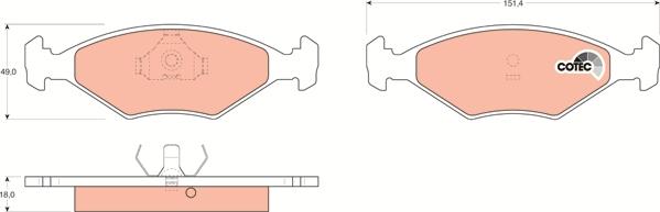 TRW GDB958 - Тормозные колодки, дисковые, комплект autospares.lv