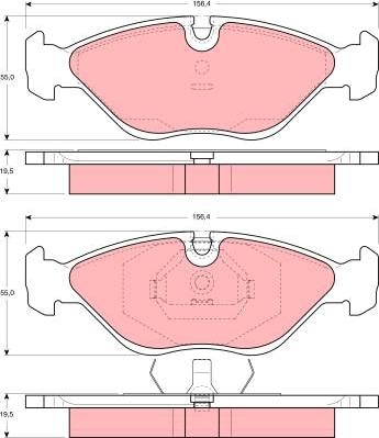 TRW GDB969 - Тормозные колодки, дисковые, комплект autospares.lv