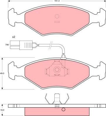 TRW GDB960 - Тормозные колодки, дисковые, комплект autospares.lv