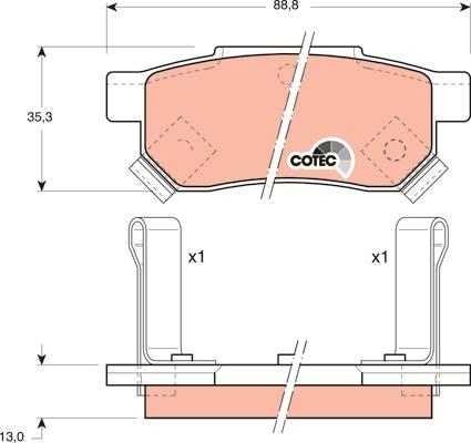 TRW GDB499 - Тормозные колодки, дисковые, комплект autospares.lv