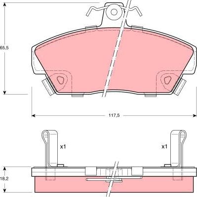 TRW GDB497 - Тормозные колодки, дисковые, комплект autospares.lv