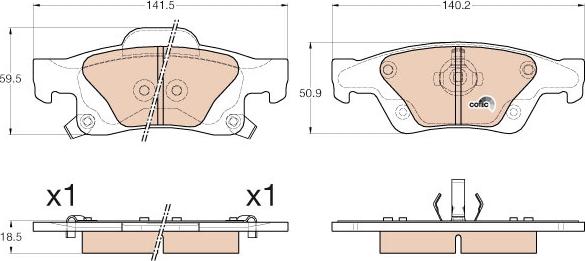 TRW GDB4448 - Тормозные колодки, дисковые, комплект autospares.lv