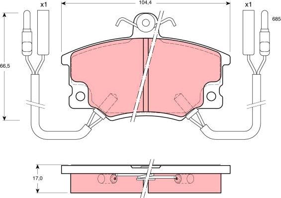 TRW GDB457 - Тормозные колодки, дисковые, комплект autospares.lv