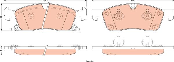 TRW GDB4604 - Тормозные колодки, дисковые, комплект autospares.lv