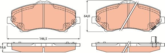 TRW GDB4605 - Тормозные колодки, дисковые, комплект autospares.lv