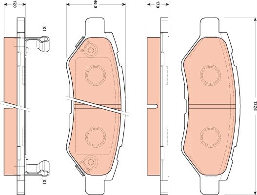 TRW GDB4602 - Тормозные колодки, дисковые, комплект autospares.lv