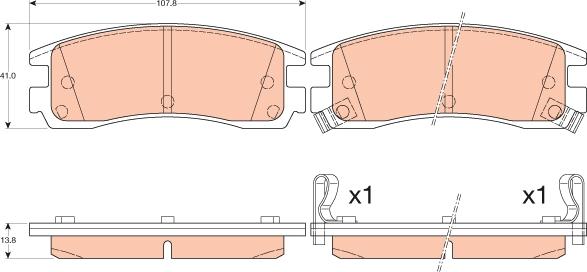 TRW GDB4098 - Тормозные колодки, дисковые, комплект autospares.lv