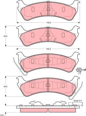 TRW GDB4041 - Тормозные колодки, дисковые, комплект autospares.lv