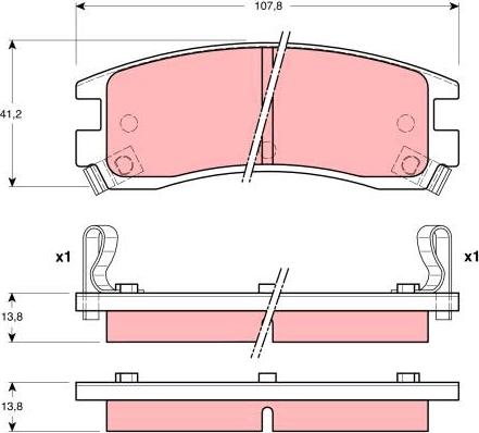 TRW GDB4042 - Тормозные колодки, дисковые, комплект autospares.lv