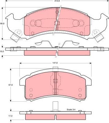 TRW GDB4000 - Тормозные колодки, дисковые, комплект autospares.lv