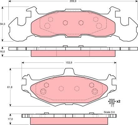 TRW GDB4003 - Тормозные колодки, дисковые, комплект autospares.lv