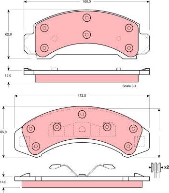 TRW GDB4013 - Тормозные колодки, дисковые, комплект autospares.lv