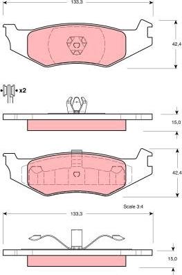 TRW GDB4012 - Тормозные колодки, дисковые, комплект autospares.lv