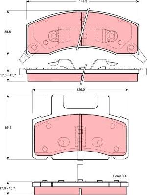 TRW GDB4031 - Тормозные колодки, дисковые, комплект autospares.lv