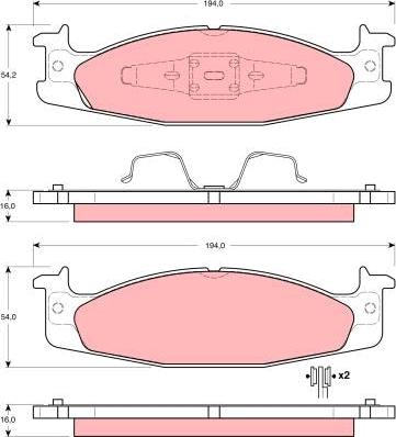 TRW GDB4024 - Тормозные колодки, дисковые, комплект autospares.lv