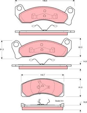 TRW GDB4027 - Тормозные колодки, дисковые, комплект autospares.lv