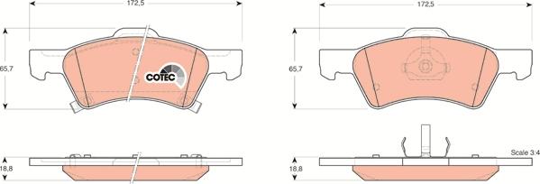 TRW GDB4129 - Тормозные колодки, дисковые, комплект autospares.lv