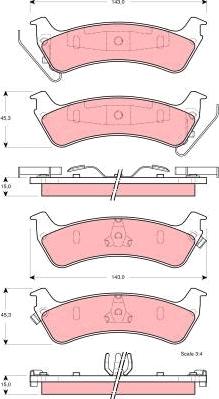 TRW GDB4124 - Тормозные колодки, дисковые, комплект autospares.lv