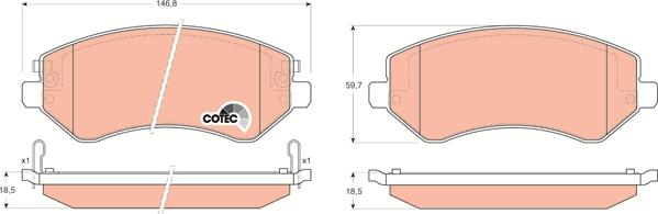 TRW GDB4126 - Тормозные колодки, дисковые, комплект autospares.lv