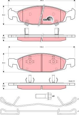 TRW GDB4120AT - Тормозные колодки, дисковые, комплект autospares.lv