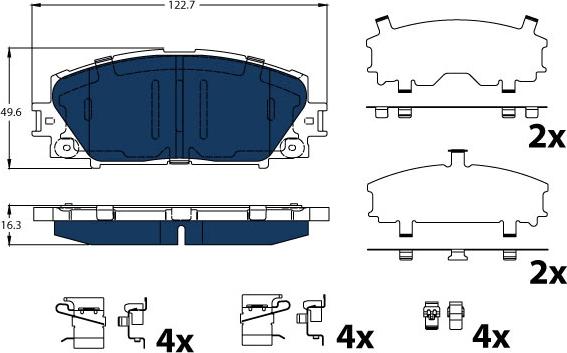 TRW GDB4173BTE - Тормозные колодки, дисковые, комплект autospares.lv