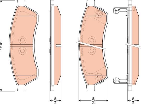 TRW GDB4172AT - Тормозные колодки, дисковые, комплект autospares.lv