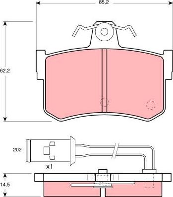 TRW GDB486 - Тормозные колодки, дисковые, комплект autospares.lv