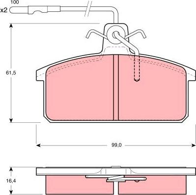 TRW GDB422 - Тормозные колодки, дисковые, комплект autospares.lv