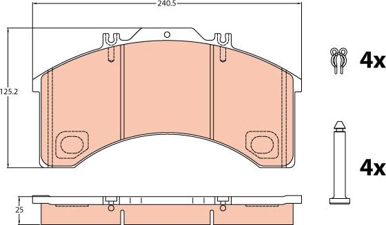 TRW GDB5024 - Тормозные колодки, дисковые, комплект autospares.lv