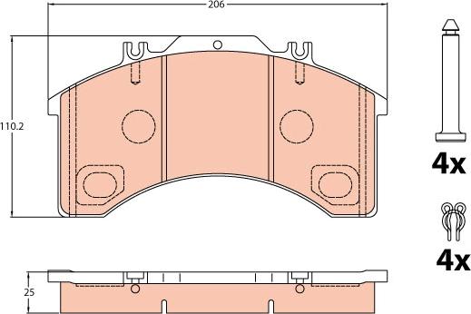 TRW GDB5022 - Тормозные колодки, дисковые, комплект autospares.lv